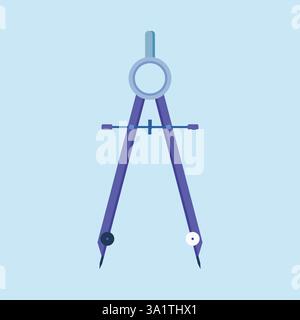 geometry compass flat design illustration. Dividers vector icon Stock Vector