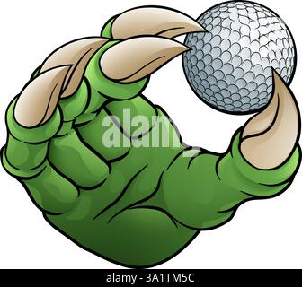 Golf Ball Claw Cartoon Monster Animal Hand Stock Vector