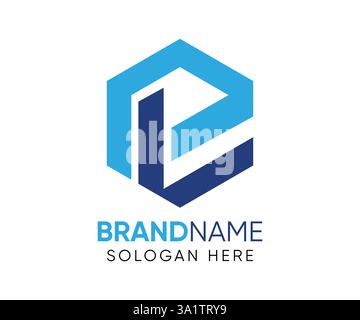 P L logo design vector template Stock Vector