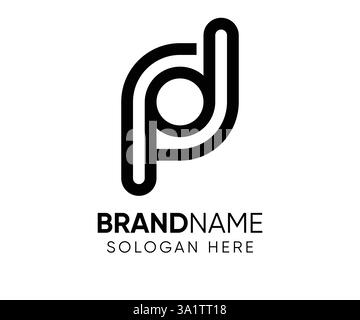 P D logo design vector template Stock Vector