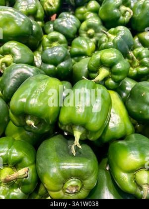 Green peppers on a Greek market stall Stock Photo - Alamy