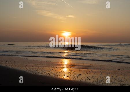 A beautiful sunset i captured in Scheveningen,Netherlands Stock Photo