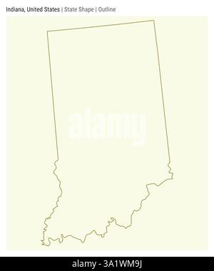 Vector outline map of Indiana state divided into counties and townships ...