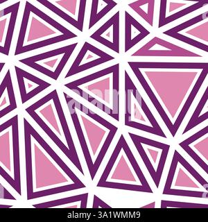 Minimal geometric background. Big triangles size. Solid shapes in frames. One tone colored style. Repeatable pattern. Awesome vector tiles. Stock Vector