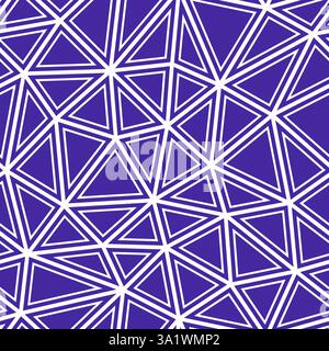 Triangular pattern background. Large triangles size. Solid shapes in frames. Solid Color style. Repeatable pattern. Vibrant vector tiles. Stock Vector