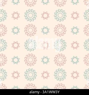 Rustic botanical floral seamless vector pattern. Scandinavian natural linocut sprig background for allover boho wallpaper in folk art style.  Stock Vector
