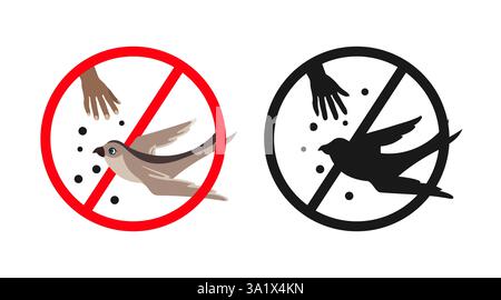 Do not feed birds, forbidden sign Stock Vector