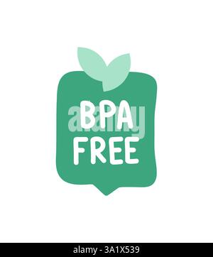 Bpa Free. Badge, icon, logo vector design illustration on white background. Can be used for eco, organic, bio theme Stock Vector
