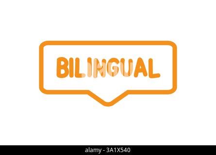 Bilingual. Badge, icon, logo vector design illustration on white background Stock Vector