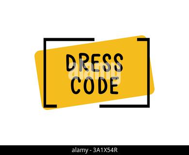 Dress Code. Badge, icon, logo vector design illustration on white background Stock Vector