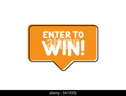 Enter To Win. Badge, icon, logo vector design illustration on white background Stock Vector