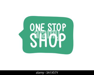 One Stop Shop. Badge, icon, logo vector design illustration on white background Stock Vector