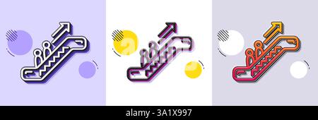 Escalator line icon. Elevator sign. Halftone dotted pattern. Vector Stock Vector