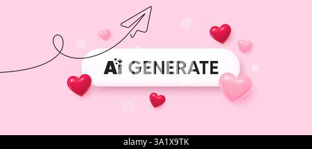 Generate AI. Artificial intelligence sign. Search bar template. Vector Stock Vector