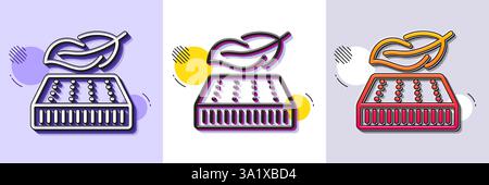 Lightweight mattress line icon. Orthopedic pad sign. Halftone dotted pattern. Vector Stock Vector