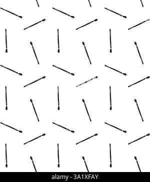 Vector seamless pattern of hand drawn sketch doodle burning match isolated on white background Stock Vector