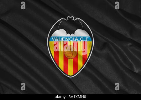 Drapeau Valencia CF Officiel – 150 X 100 Cm, Blanc/Orange, Polyester De Qualité – Montre Ta Passion Pour Les Che !