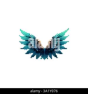 Wings texture for games. Flight logo with wings vector. Wings in vintage style. Stock Vector