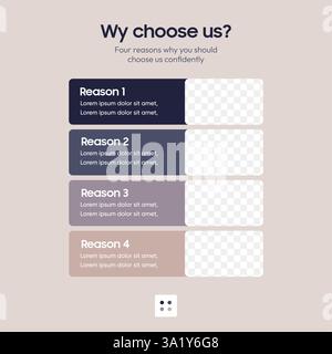 4 Option Infographic with Why Choose Us Graphic Design - Social Media Banner Stock Vector