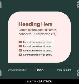 Simple and Modern Style Quote Card - Testimonial Design - Square Banner Design Stock Vector