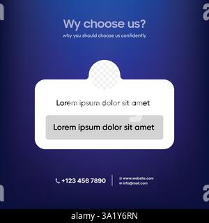Why Choose Us Post Design - Modern Social Media Post Design with Client Testimonial Stock Vector