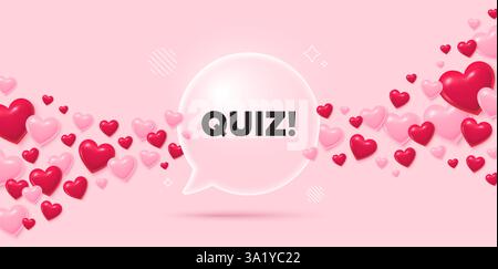 Quiz symbol. Answer question sign. Glass speech bubble. Vector Stock Vector