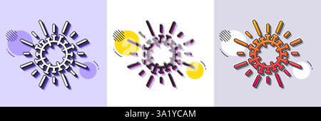 Coronavirus line icon. Covid-19 pandemic virus sign. Halftone dotted pattern. Vector Stock Vector