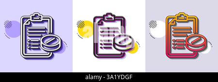 Medical prescription line icon. Medicine pills sign. Pharmacy medication. Halftone dotted pattern. Vector Stock Vector