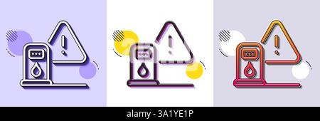 Petrol station line icon. Filling gas station sign. Halftone dotted pattern. Vector Stock Vector