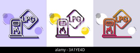 Gas station line icon. Filling station sign. Halftone dotted pattern. Vector Stock Vector