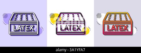 Mattress line icon. Orthopedic latex pad sign. Halftone dotted pattern. Vector Stock Vector