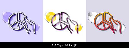 Pie chart line icon. Presentation graph sign. Halftone dotted pattern. Vector Stock Vector