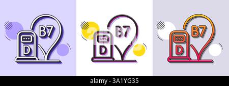 Diesel station line icon. Filling station location sign. Halftone dotted pattern. Vector Stock Vector