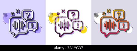 Voicemail line icon. Audio message sign. Halftone dotted pattern. Vector Stock Vector