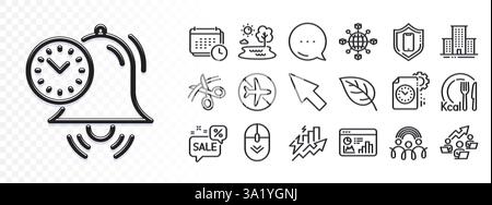 Calories, Seo statistics and Discounts bubble line icons for web app. Pictogram icon. Glare of light icons. Vector Stock Vector