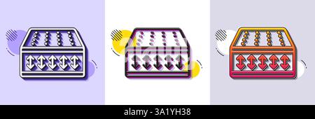 Mattress line icon. Orthopedic flexible pad sign. Halftone dotted pattern. Vector Stock Vector