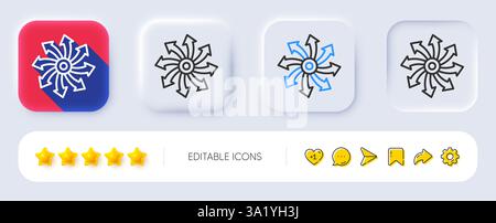 Versatile line icon. Multifunction sign. Neumorphic buttons. Vector Stock Vector
