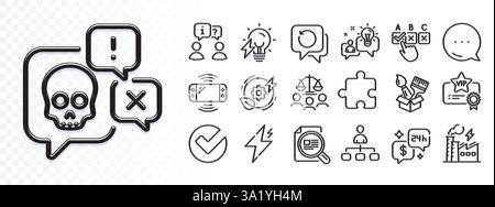 Correct checkbox, Electricity bulb and Recovery data line icons for web app. Pictogram icon Vector Stock Vector