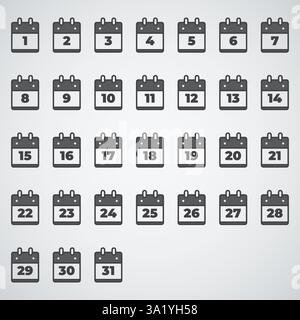 Calendar number flat icon full design Stock Vector