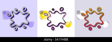 Dirty spot line icon. Laundry service sign. Clothing dirt. Halftone dotted pattern. Vector Stock Vector