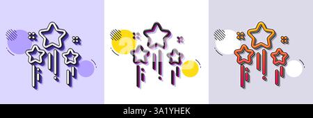 Stars line icon. Best ranking sign. Halftone dotted pattern. Vector Stock Vector