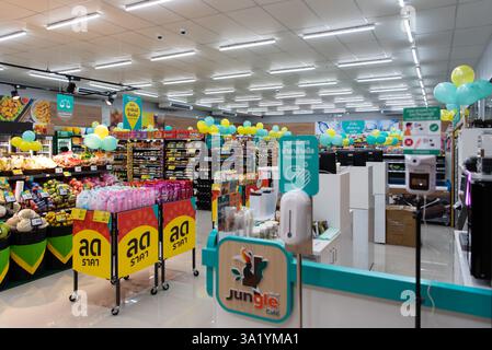 Bangkok, Thailand - November 23, 2021 : Unidentified supermarket or hypermarket is a popular destination for shopping a food and relaxing family. Stock Photo