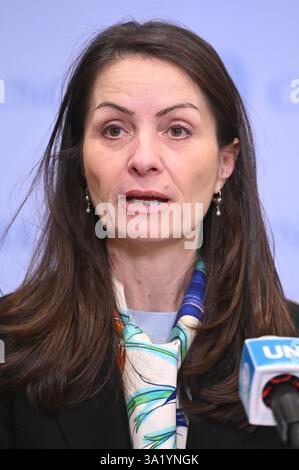 Denmark UN Ambassador Christina Markus Lassen addresses a United