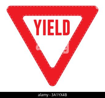 Yield alert sign icon clipart. Road traffic warning signage clip art in inverted triangle for slow down, stop, pause and rest highway signal vector Stock Vector