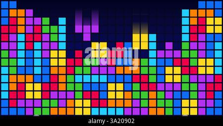 Brick Blocks Puzzle Game Background Template Stock Vector