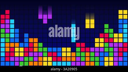 Brick Blocks Puzzle Game Background Template Stock Vector