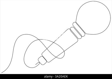 Continuous one line art drawing of music tools vector illustration music day song sound concept Stock Vector