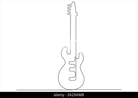Continuous one line art drawing of music tools vector illustration music day song sound concept Stock Vector