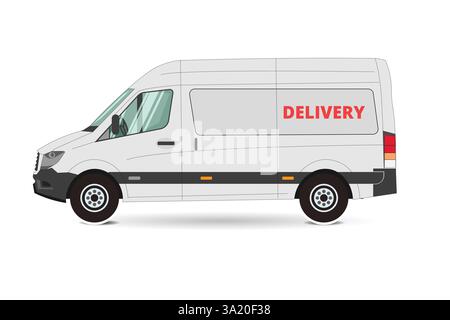 white delivery van vector design Stock Vector