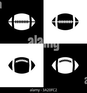 Black And White Minimalist Football Symbol Design With Simple Contrast Pattern Stock Vector